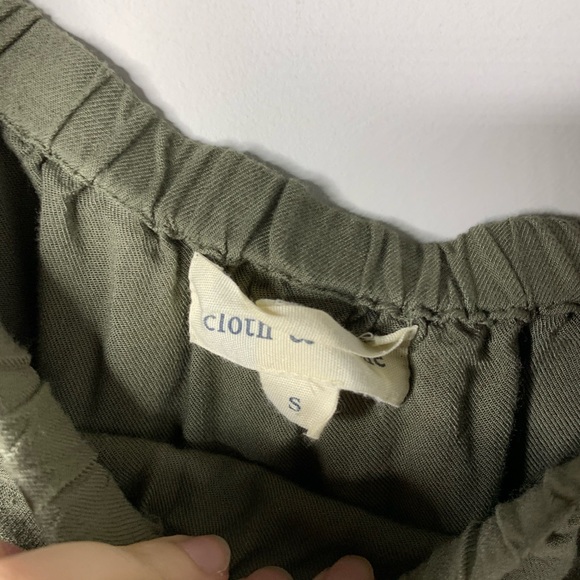 Cloth and stone off the shoulder olive green top S - Picture 2 of 7